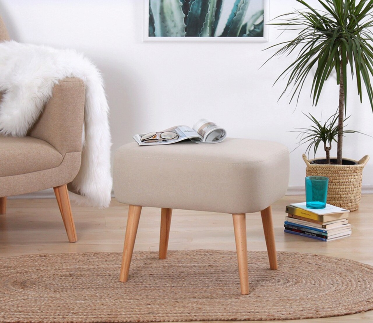 Taburet, Atelier del Sofa, 209FLF1132, Crem - imagine 5